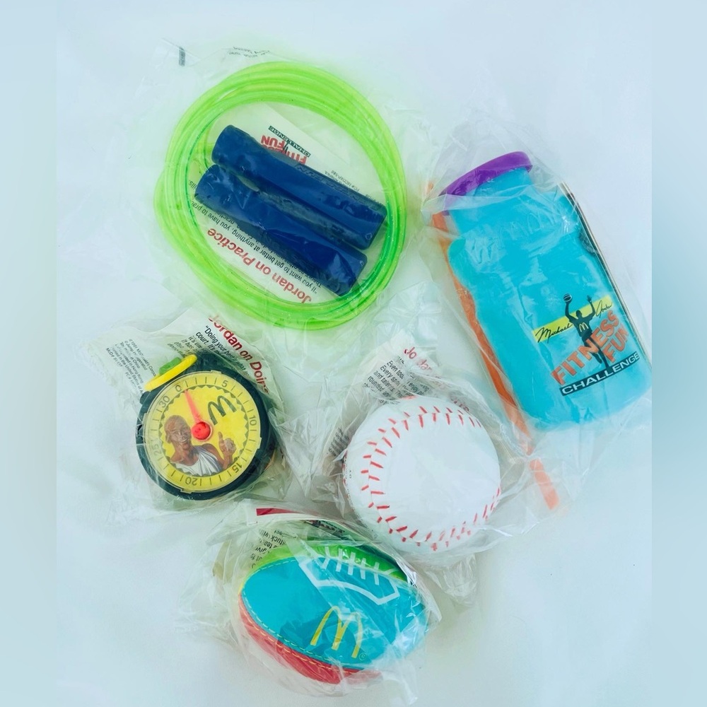 Vintage 1991 McDonalds Fitness Fun Happy Meal Lot Michael Jordan 90s